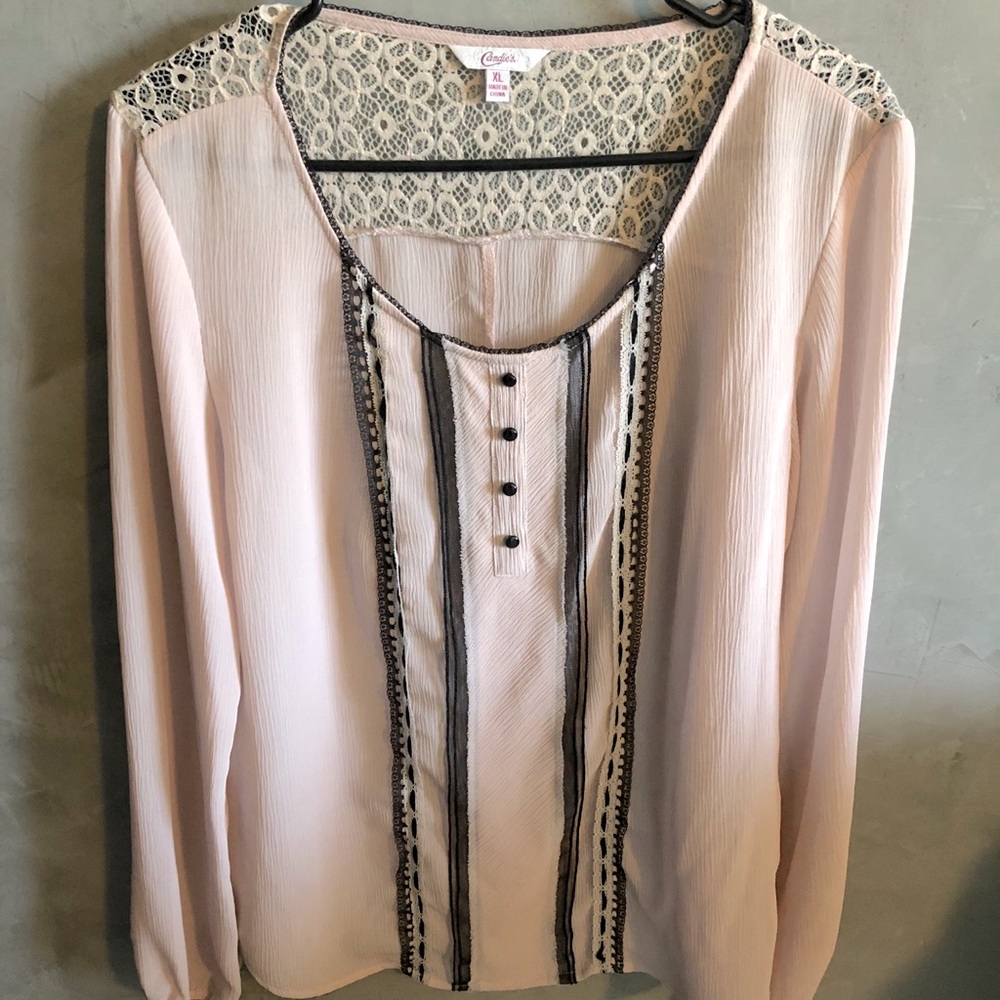 Candies pink and black tunic blouse